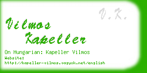 vilmos kapeller business card